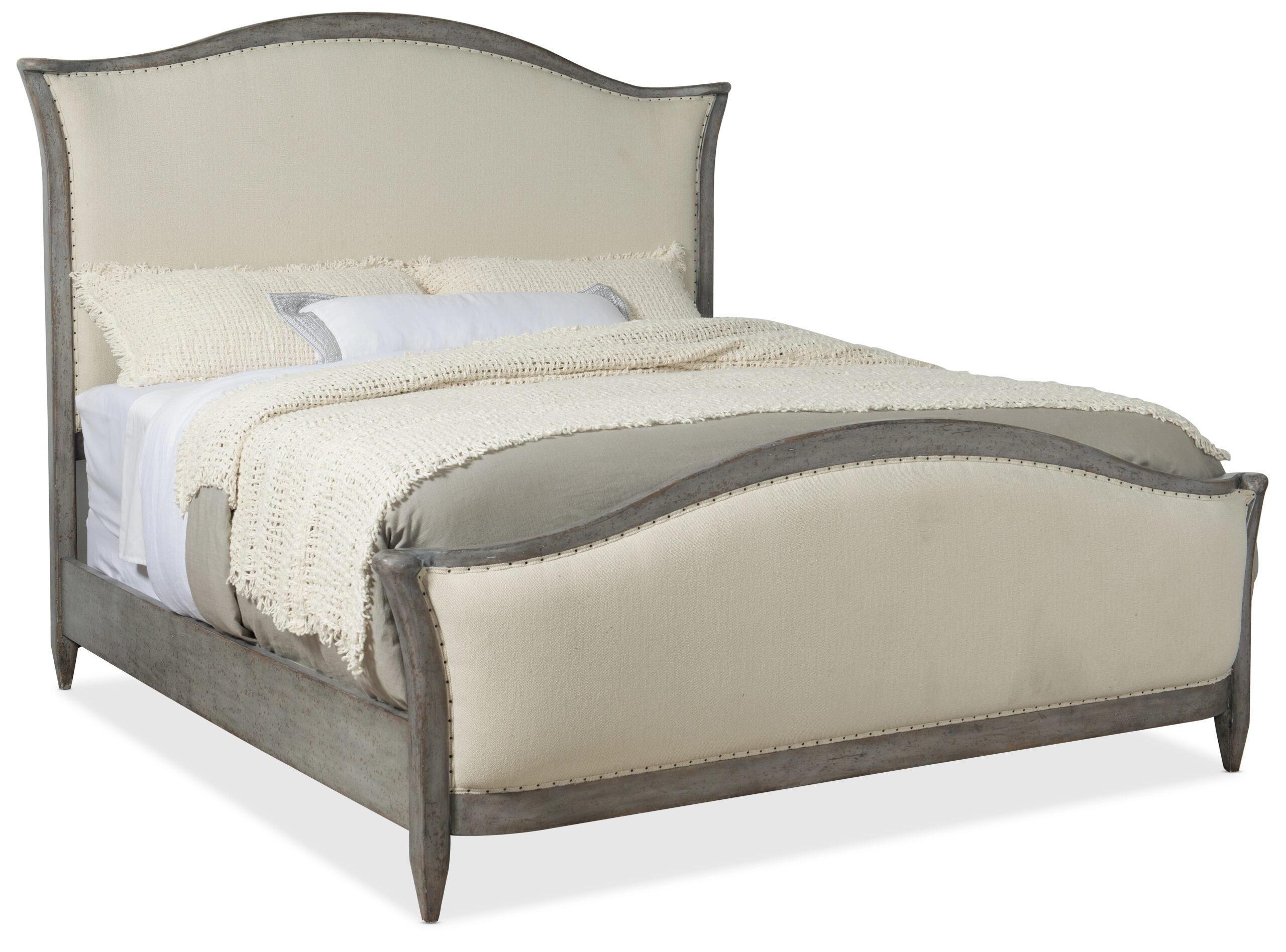 Ciao Bella King Upholstered Bed- Speckled Gray