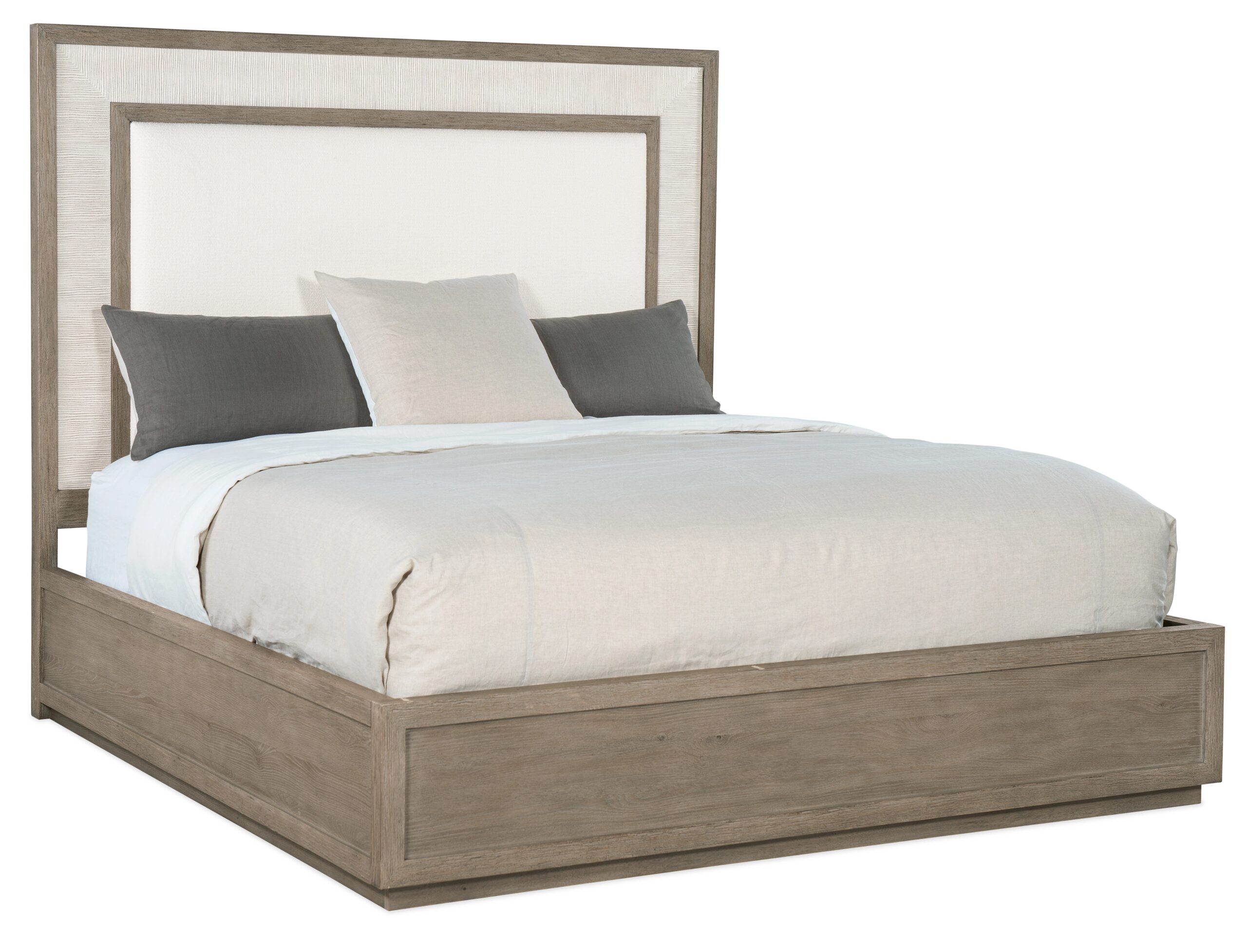 44db675eda0edc358613eaffa4db0b8c Serenity Rookery Cal King Upholstered Panel Bed - Image 1