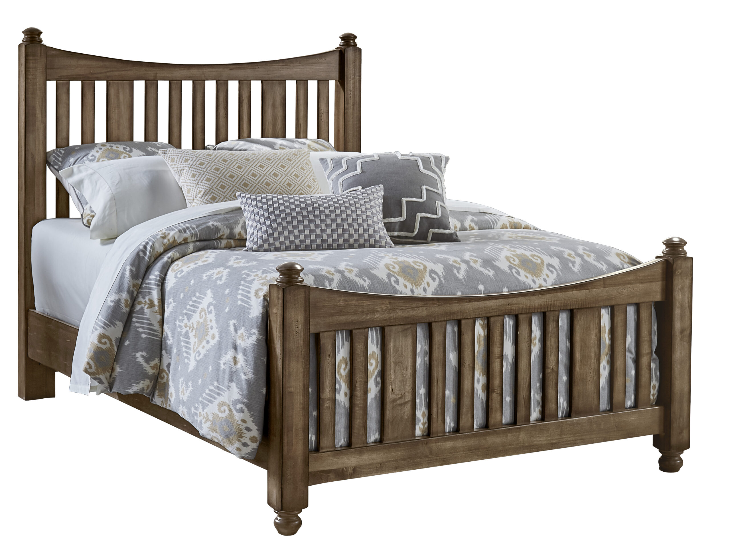 cf459a96fca4af4878d2ab92ad4c76d4 Maple Road Slat Poster Bed With Slat Poster Footboard - 117-668/866/944/MS2 - Image 1