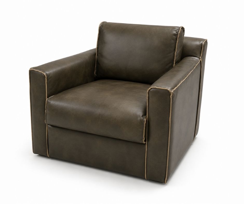 Olive Leather Arm Chair